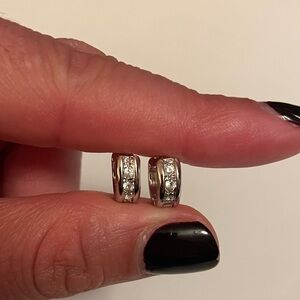 $2! 5 for $10 🔥Dazzling Silver Crystal Huggies Earrings